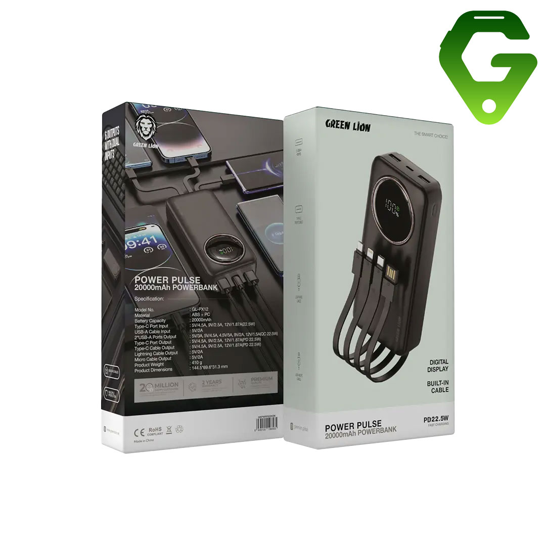 GR30000-1 پاوربانک 20 هزار فست مدل Pulse گرین لاین - تصویر 1