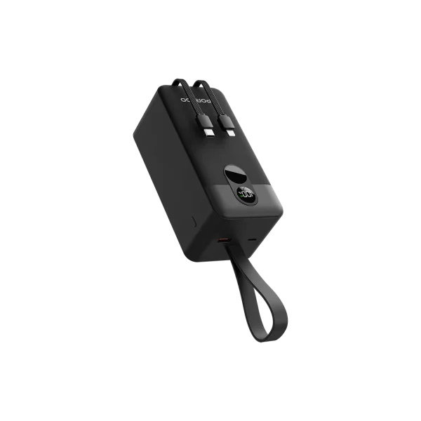پاوربانک پرودو Porodo PB061 ظرفیت 50000 میلی‌آمپر با کابل‌های داخلی USB-C و Lightning