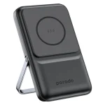 پاوربانک Porodo MagSafe ظرفیت 10000 میلی‌آمپر با کابل داخلی و پایه تاشو
