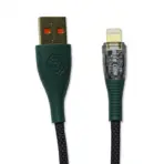 نمای نزدیک از طراحی شفاف و روکش طناب‌بافته کابل USB-A to USB-C گرین لاین