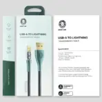 کابل USB-A to USB-C گرین لاین شفاف طناب‌بافته با قابلیت شارژ سریع Quick Charge