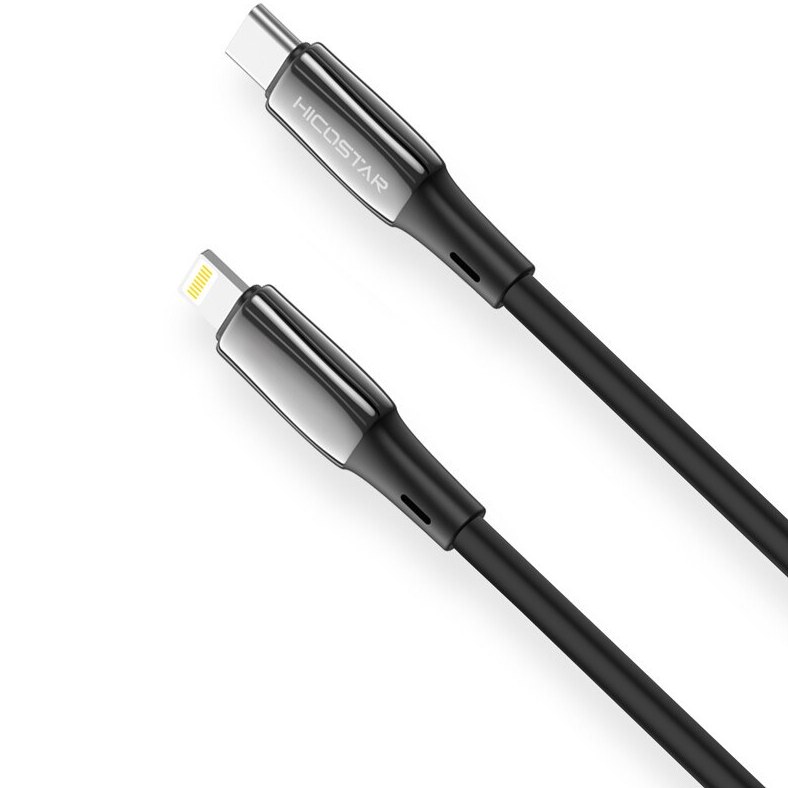 کابل شارژ سریع USB Type-C به لایتنینگ Hicostar HS-105C-L سیلیکونی ۱ متری ۳۰ وات